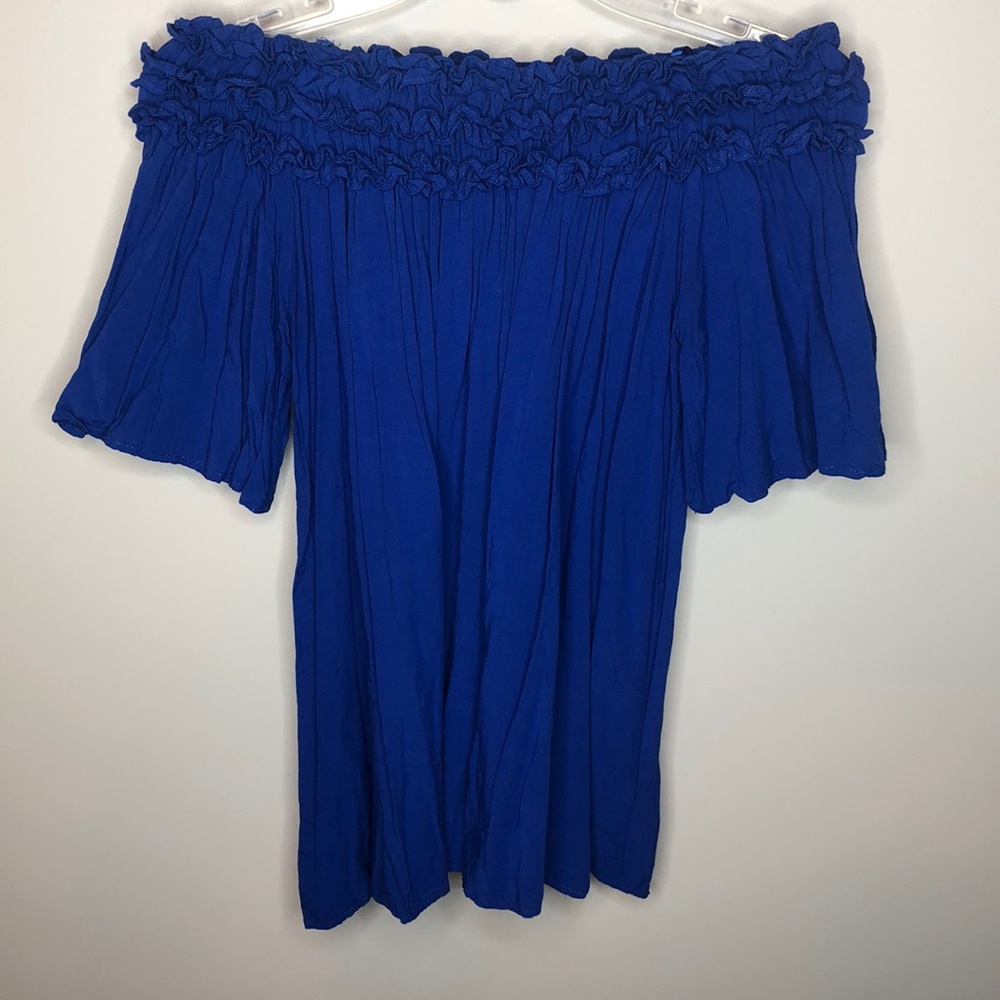 She + Sky Royal Blue OTS Top